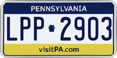 PA license plate LPP2903