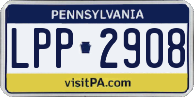 PA license plate LPP2908