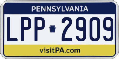 PA license plate LPP2909
