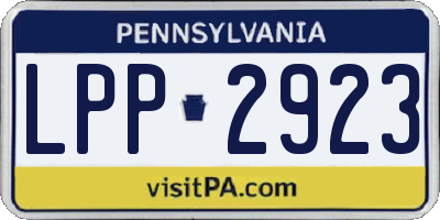 PA license plate LPP2923