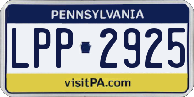 PA license plate LPP2925