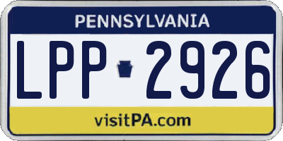 PA license plate LPP2926