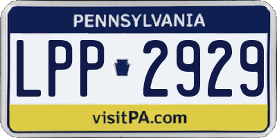 PA license plate LPP2929