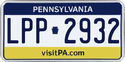 PA license plate LPP2932