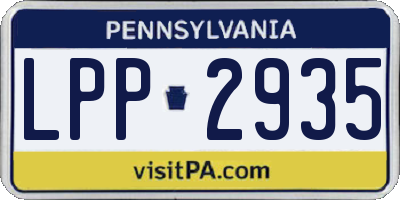 PA license plate LPP2935