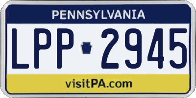 PA license plate LPP2945