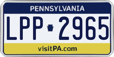 PA license plate LPP2965