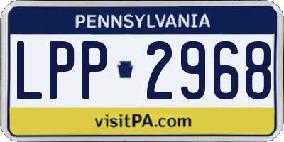 PA license plate LPP2968