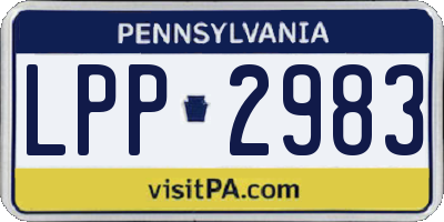 PA license plate LPP2983