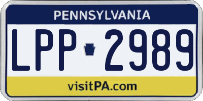 PA license plate LPP2989