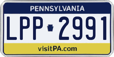 PA license plate LPP2991