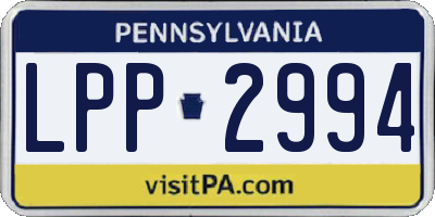 PA license plate LPP2994