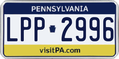 PA license plate LPP2996