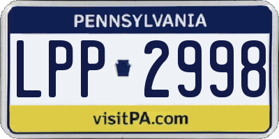PA license plate LPP2998