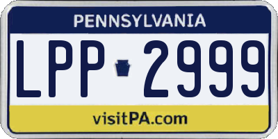 PA license plate LPP2999