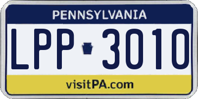 PA license plate LPP3010