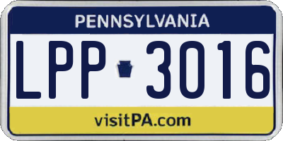 PA license plate LPP3016