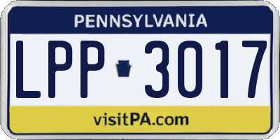 PA license plate LPP3017