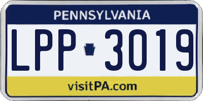 PA license plate LPP3019