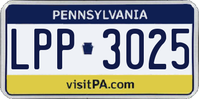 PA license plate LPP3025