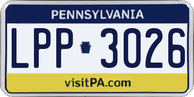 PA license plate LPP3026