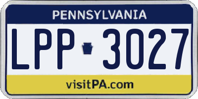 PA license plate LPP3027