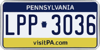 PA license plate LPP3036