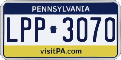 PA license plate LPP3070