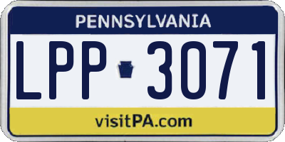 PA license plate LPP3071