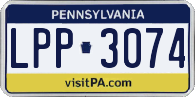 PA license plate LPP3074