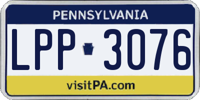 PA license plate LPP3076