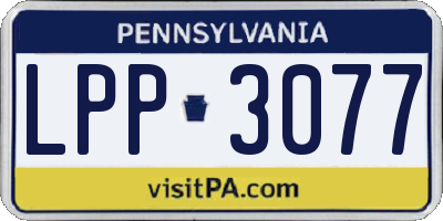 PA license plate LPP3077