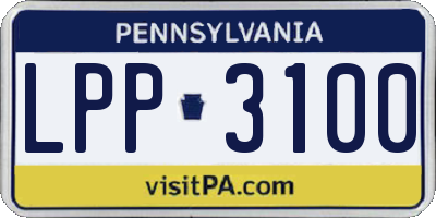 PA license plate LPP3100