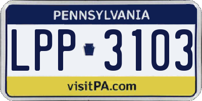 PA license plate LPP3103