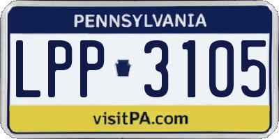 PA license plate LPP3105