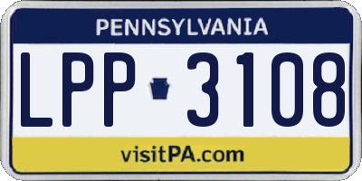 PA license plate LPP3108