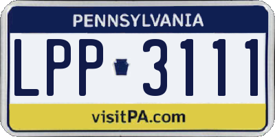 PA license plate LPP3111