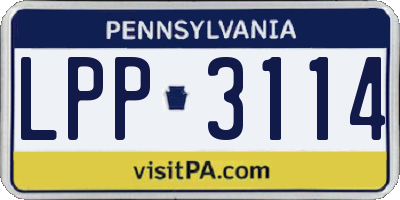 PA license plate LPP3114