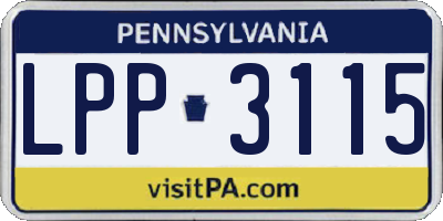 PA license plate LPP3115
