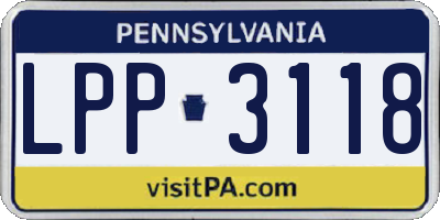 PA license plate LPP3118