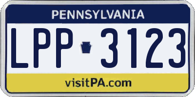 PA license plate LPP3123