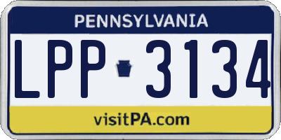 PA license plate LPP3134