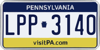 PA license plate LPP3140