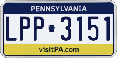 PA license plate LPP3151