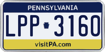 PA license plate LPP3160