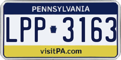 PA license plate LPP3163