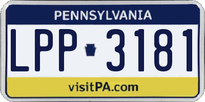 PA license plate LPP3181