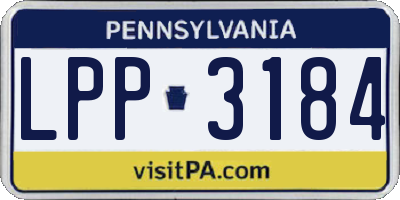 PA license plate LPP3184