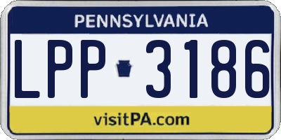PA license plate LPP3186