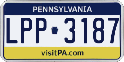 PA license plate LPP3187